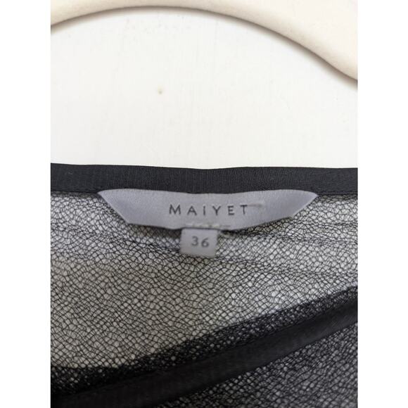 Maiyet Black Sheer Beaded Embellished Overlay Evening Dress - Size 36 (US 4) - Picture 11 of 11